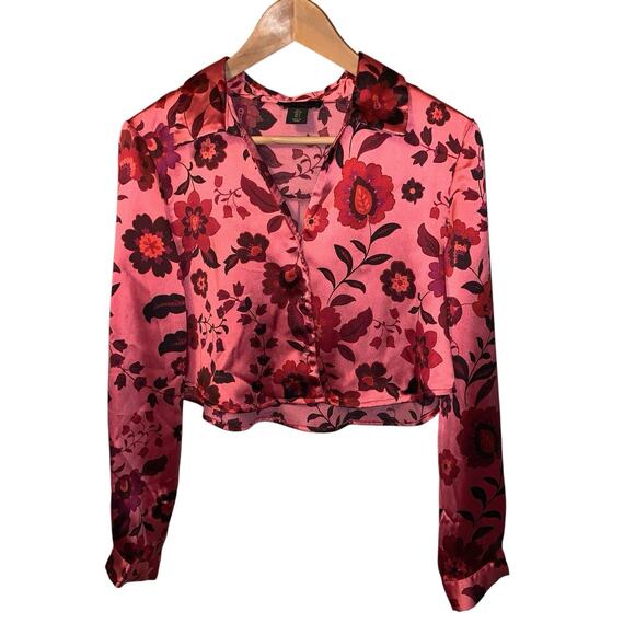 House of Harlow 1960 Tops - House Of Harlow 1960 Blouse Crop Top Pink Flowers sz small